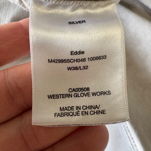 Silver Jeans Men's Denim EDDIE Brushed Gray Straight Jeans Tag: 38/32 **Flaw** - Picture 8 of 16